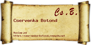Cservenka Botond névjegykártya